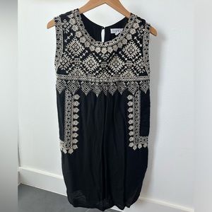 THML embroidered dress in black/cream. Size small.